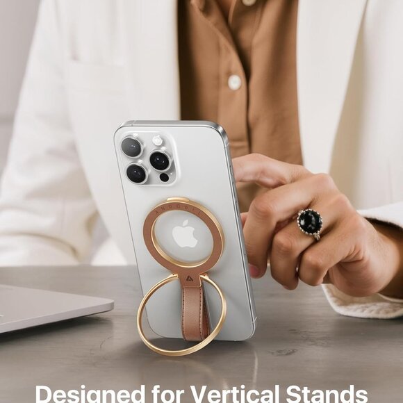 Magnetic Leather Phone Grip for MagSafe - Picture 2 of 4